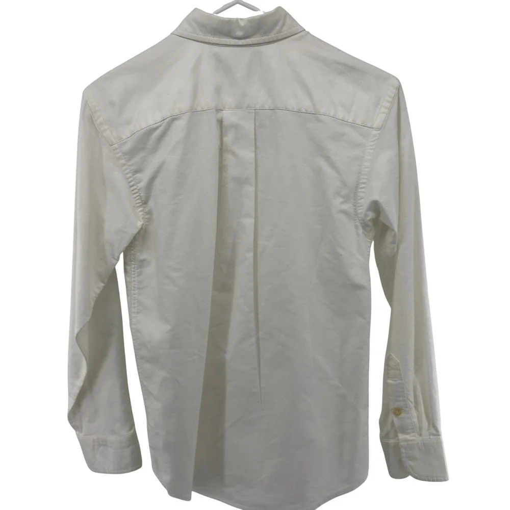 Ralph Lauren Boys White Cotton Oxford Long Sleeve Button Down Shirt Size 14